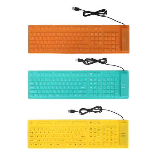 Foldable Silicone Keyboard 108 Keys Silicone Foldable USB Wired Waterproof NEW - Picture 8 of 12