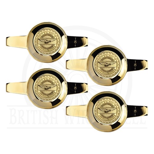 Gold KO Spinner Caps with Zenith Gold Lowrider Wire Wheel Chip Emblems, Set of 4 - Picture 33 of 60