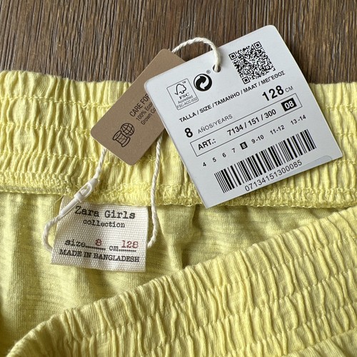 NWT Zara Girls Size 8 Ruffle Yellow Cotton Skirt - Picture 3 of 3