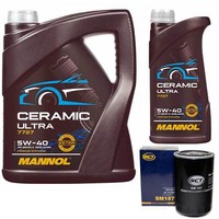 MotoröL Set Mannol 5W-40 Ceramic Ultra 6 Liter + ÖLfilter FüR Citroen XM Xantia