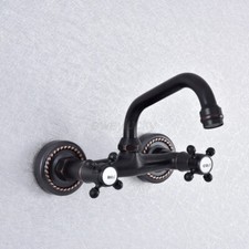 Oil Rubbed Bronze Bathroom Basin Faucets Sink Hot Cold Water Mixer Tap wsf743