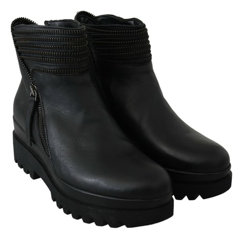 Ovye 'Par Cristina Lucchi Chaussures Cuir Noir Fermeture Bottines EU36/US5.5 - Foto 8 di 10