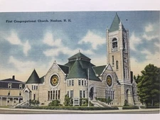 1940 First Congregational Church Nashua New Hempshire Postcard
