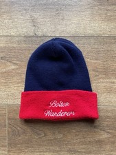 Bolton Wanderers Vintage Mens Woolly Beanie Hat 1990s RARE Retro BWFC