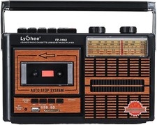 Lychee Boombox Portable Retro Cassette Tape Player and Recorder with AM/FM/SW1-