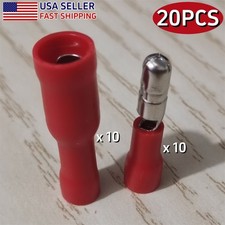20pcs Insulated Crimp 22-16AWG Wire Splice Terminal Bullet Connector Male Female