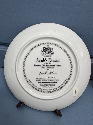 Precious Moments Jacob's Dream 1994 Old Testament Stories Collector Plate 1972 F - Bild 4 von 5