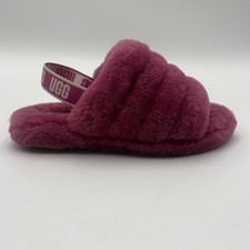 UGG Fluff Yeah Slide Shoes Womens Size 6 Pink Shearling Fuzzy Slippers
