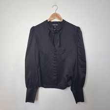TOM FORD Black Silk Drawstring Necktie Button...