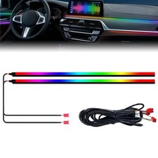 Acrylic Car Interior Color Changing Lights 128 Modes 2 Pieces 75cm Ambient LED