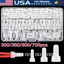 700PCS Closed End Crimp Cap Copper Core Nylon Wire Connectors Terminals 22-10AWG