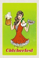 Holzschild 30X20 Cm MüNchen Oktoberfest Frau Dirndl Bier Deko Geschenk Holz Schi