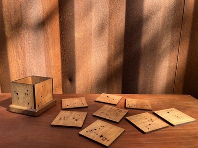 Waldorf  Wooden Toy Mirus Toys 12 Constellation Tiles Walnut Base Candle Holder