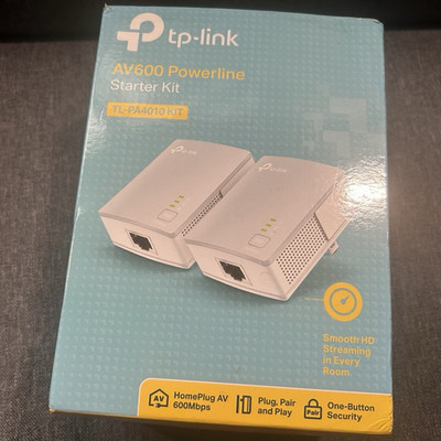 TP-LINK AV600 Powerline Starter Kit 2 Adapters TL-PA4010 KIT Ethernet