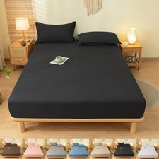 High Quality Fitted Sheet Single Double King Queen Size Mattress Cover With Elas