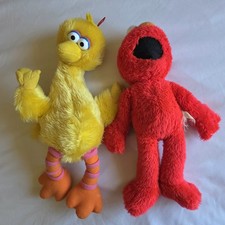 Vintage Sesame Street Big Bird Elmo Nanco 2003 Stuffed Animal Plush Dolls Bundle