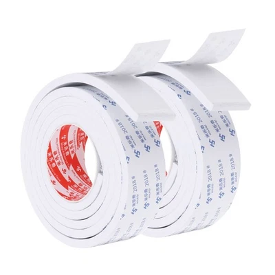2Pcs Bande adhésive mousse 5cm x 8mm x 7pds blanc - Photo 1/4
