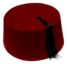 Traditional Moroccan Fez Hat Tarboush with black Tassel Medium size Hat
