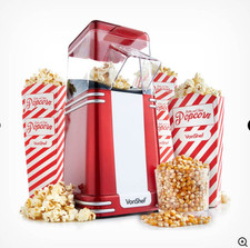 Retro Popcorn Maker Red 1200W Robust Design Easy Clean 2013261