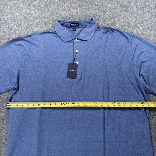 NWT Peter Millar Greystone Linen Polo Shirt XXL Blue Crown Crafted MS24XK31 $180 - Picture 7 of 8