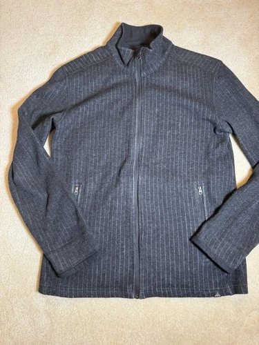 PrAna Mens Medium Gray Textured Full Zip Fleece Jacket Mock Neck Outdoor video thumbnail