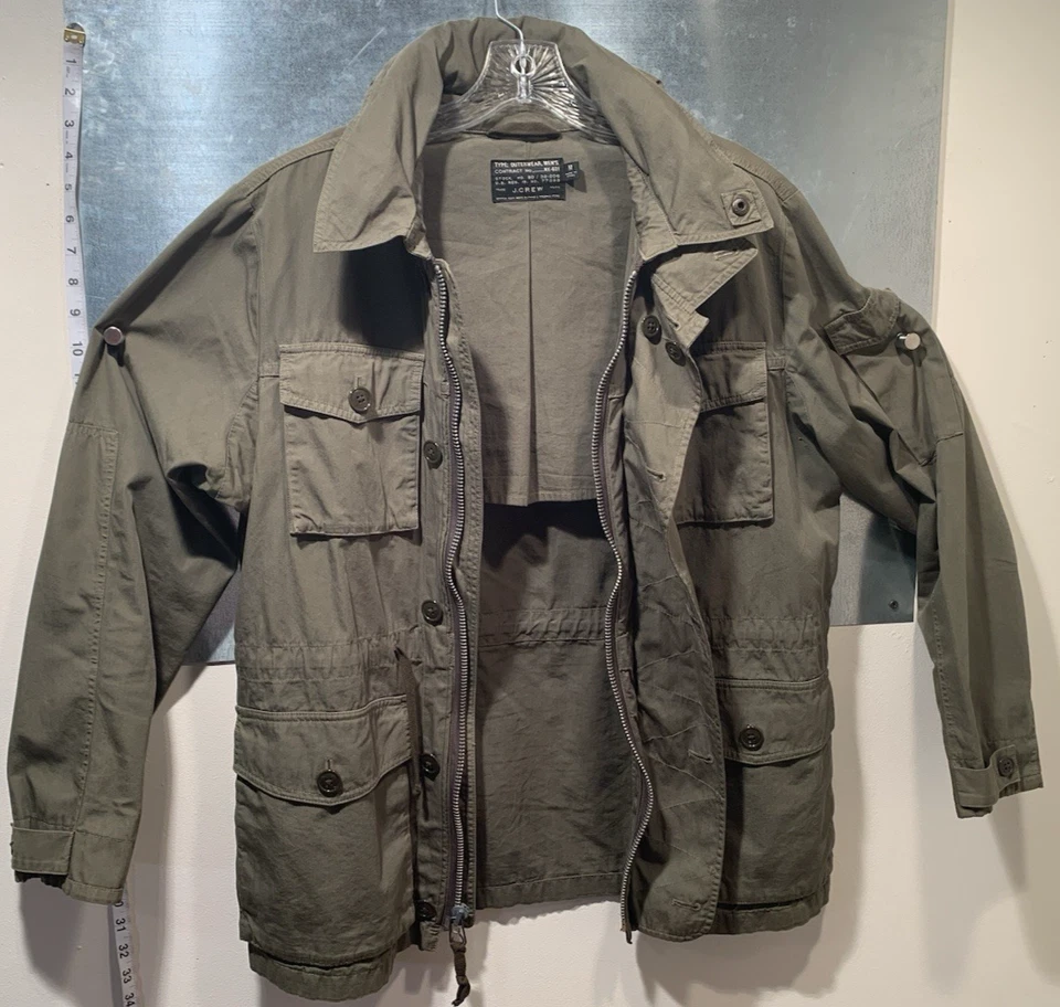 RARO J. Chaqueta de campo militar/mecánica Crew NX-631 M65 PARA HOMBRE M con capucha verde oliva Foto 2 de 4