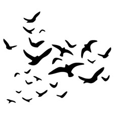 Really Great Stencils, Birds In Flight 5 Stencil, 6x6", Flying, Flock, Seagulls