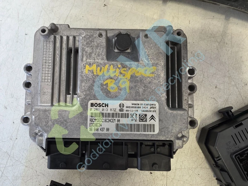 CITROEN BERLINGO MULTISPACE VTR MK2 (B9) 2008-2011 Engine ECU Kit 9664843780 - Image 2 of 4
