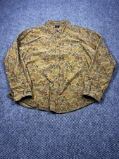 Todd Snyder Shirt Mens 2XL Yellow Floral Corduroy Button Front Three Looms