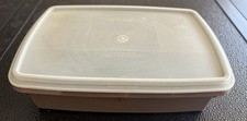 Tupperware Tuppercraft Stow-N-Go Storage Box Brown 3 pc Lid w/Tray 767 USA Vtg