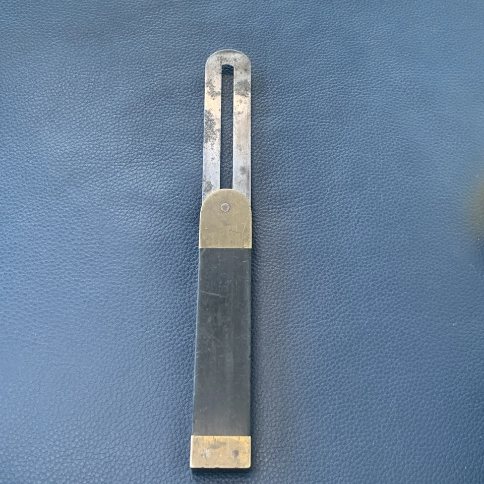 Vintage Ebony & Brass 9 1/2" Sliding Bevel Carpenter Joiner marked Jas Ironside - Image 4 of 4
