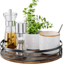 9'' Lazy Susan Turntable Organizer for Cabinet, round Wood Lazy Susan for Table
