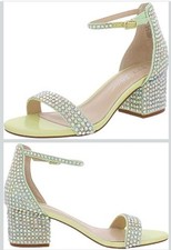 Betsey Johnson SB-MARI Heeled Sandals Citron Size 6.5M NEW Box Mismatch