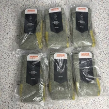 NWT 6-Pack Worn Everyday Enhanced Crew Green Medium Merino Wool Blend Dry New 