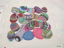 ROYAL EGGS-DEDE-HANDPAINTED NEEDLEPOINT CANVAS-STITCH GUIDE