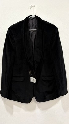 Allure Men Slim Fit Onyx Black Velvet Jacket Size 40R