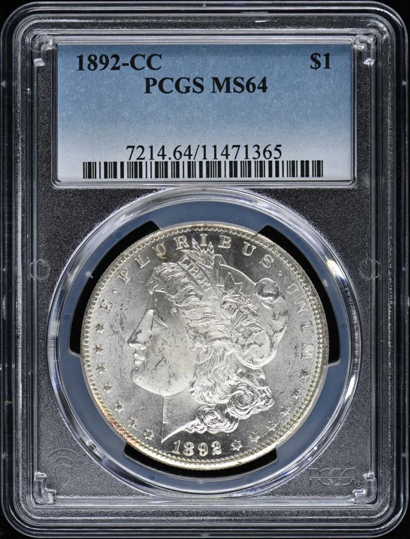 1892-CC $1 Morgan Dollar PCGS MS64