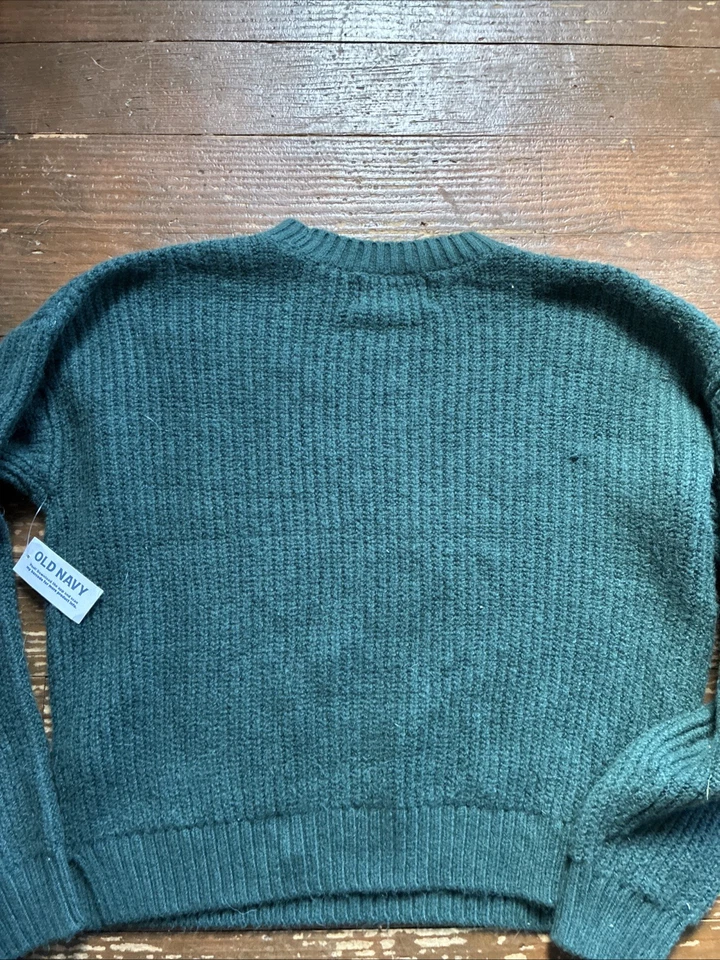 Suéter suave manga larga azul marino viejo verde para niñas talla L (10/12) Foto 4 de 4