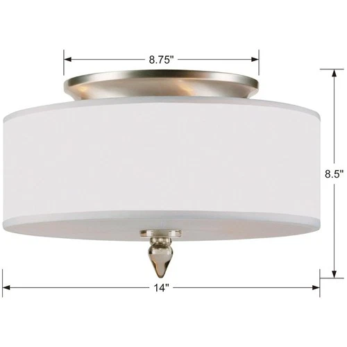 Crystorama 9503-SN Luxo 3 Light 14 inch Satin Nickel Semi Flush Ceiling Light - Picture 5 of 5