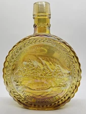 Davy Crockett Bottle Yellow Carnival Glass Tommy Train Boat Horse Wheaton Craft