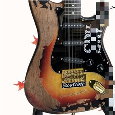 Only Sold To USA Vintage Ruins SRV ST Solid Body Electric Guitar Gold Parts