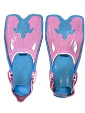 U.S. Divers Adjustable Swim Fins Pink Blue Youth Size US 1-4 Snorkeling