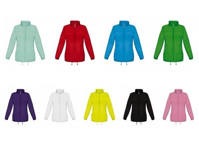 B&C Windbreaker Regenjacke Damen Funktion Kapuze viele Farben XS-XXL JW902 NEU