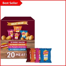 Gourmet Meaty Crisps Multipack - 20 x 25g Bags of Classic British Flavors