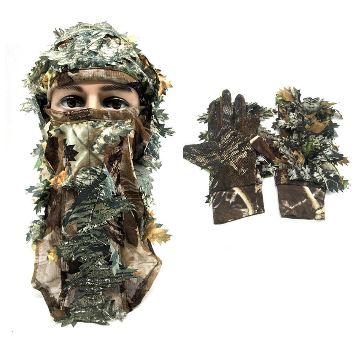 Masque 3D Woodland Camo - Feuillage Camouflage - Pour Paintball/airsoft - Dtangor