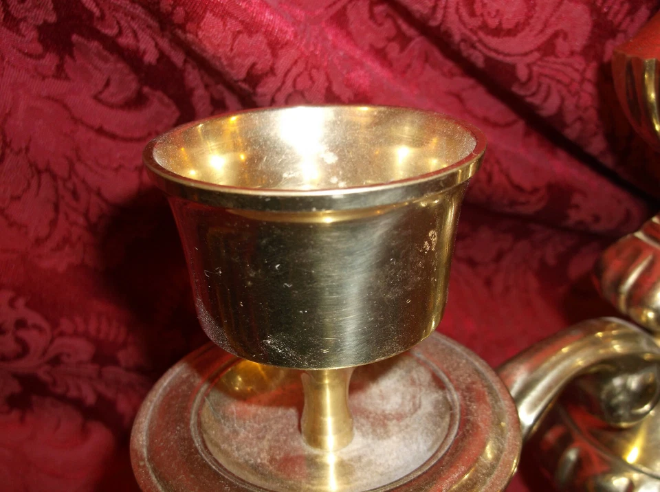 Aplique de pared de latón vintage portavelas doble... ¡BONITO! Foto 4 de 4