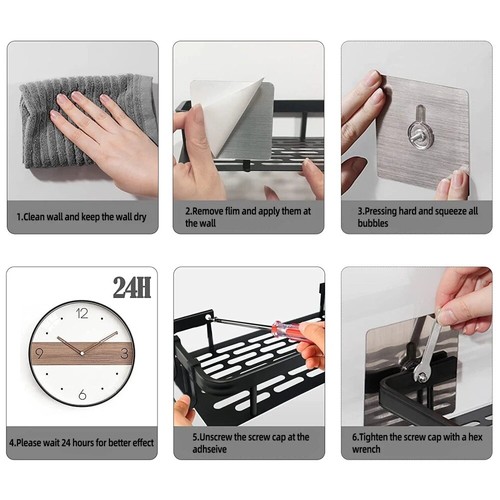 2 Duschablage Saugnapf Wandablage Ohne Bohren Duschregal Selbstklebend Duschkorb - Bild 5 von 14