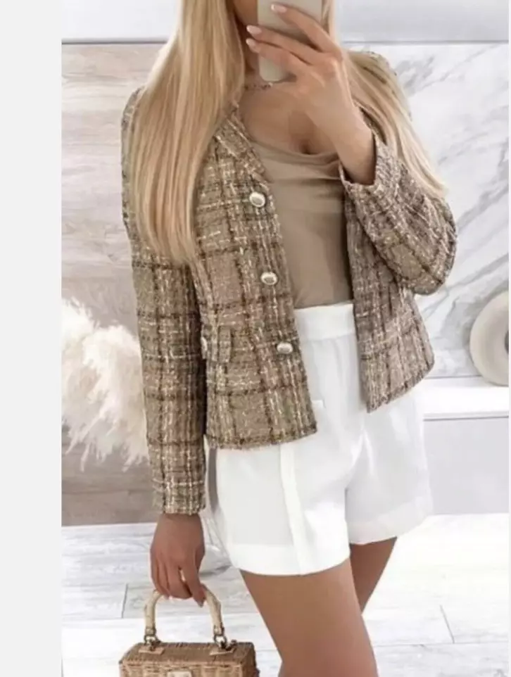 Zara short tweed jacket top