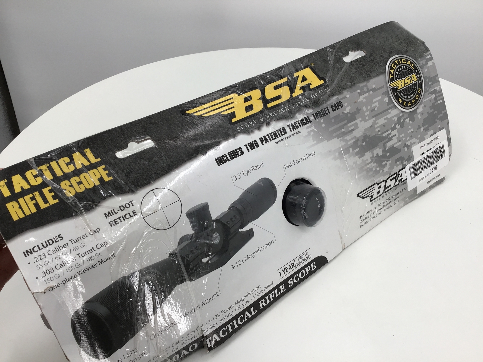 Bsa Tactical Weapon Scope 3 12x40mm 1 Maintube Diameter Mil Dot Reticle Blac For Sale Online Ebay