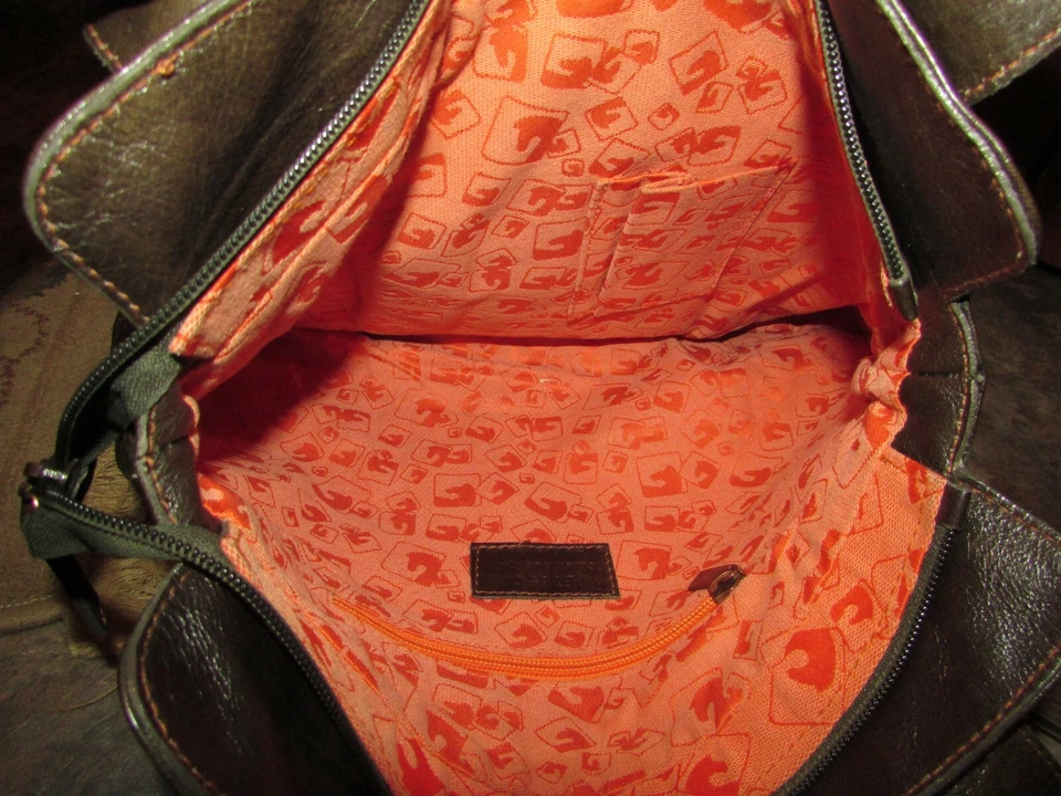 Petusco 棕色皮革手提包 带马毛 西班牙制造 — 第 4/4 张图片